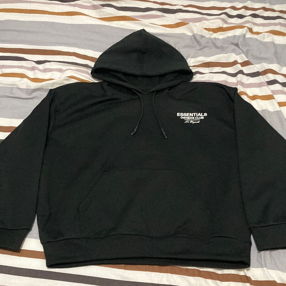 Essentials hoodie black brand new LARGE